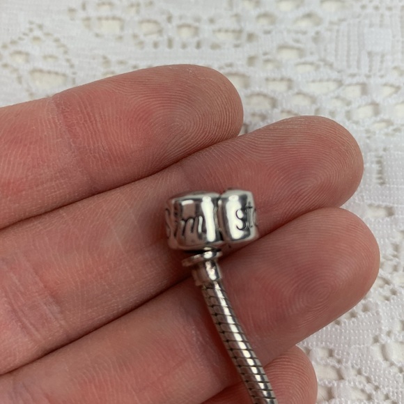 Sim Stars Sterling Silver snake charm Bracelet Hook closure 7-8” New. NWOT - Picture 3 of 10